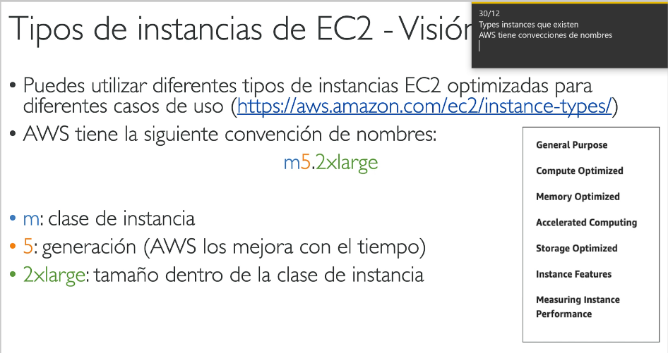 Tipos de Instancias
